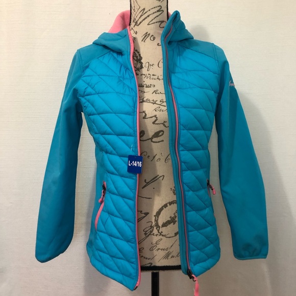 Snozu Girls Sweater Large Blue Pink - Picture 3 of 13